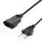 VIEVRE 2m Verlängerungskabel, Stromkabel Verlängerung Netzkabel Typ-C-Stecker Eurostecker, Dünnes Flaches Kabel, Schwarz