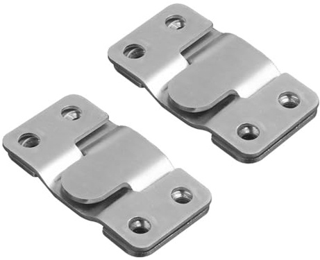 Lot de 4 paires de supports encastrés, supports de fixation murale dissimulés pour tête de lit, en acier inoxydable, crochets à clipser en Z pour photos, miroirs et cadres suspendus