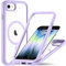 OWKEY Hülle für iPhone SE 2020/2022 (iPhone SE 2/3), iPhone 8/7 Magnetisch Schutzhülle für Mag-Safe mit Integriertem Displayschutz, 360 Grad Case Handyhülle für iPhone SE 2/3/ iPhone 8/7 (Lila)