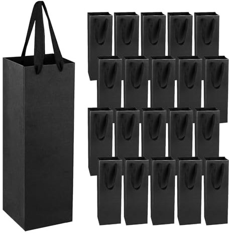 Fabaoday Sacchetto regalo per vino,20 Shopper porta bottiglia vino Buste di Carta Sacchetti Regalo confezione sacchetti di carta per vino,Sacchetto Vino per matrimoni, feste