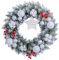 JYCRA 40 cm Weihnachtskränze für die Haustür, Weihnachtlicher Weißer, Schneebedeckter Türkranz mit Kugeln, Ornamenten, Tannenzapfen und Beeren für das Weihnachtszimmer (Nicht