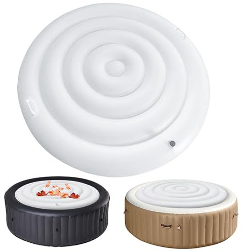Housse de protection pour jacuzzi gonflable, ronde, économe en énergie, avec poignée, gonflage et dégonflage rapides et faciles - Coupe-vent, protection contre la pluie (165 cm)