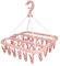 Winddicht Wäscheständer Faltbarer, Rosa Sockentrockner Hängend, Faltbarer Wäscheständer with 32 Clips, Winddicht Kleiderbügel, Drehhaken Winddicht Kleiderbügel für Kleine Socken Unterwäsche Handtücher