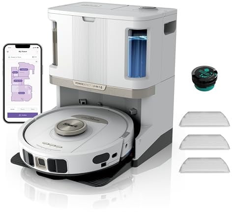 Shark PowerDetect 2-in-1-Saug- & Wischroboter, NeverTouch Pro 60 Tage, Selbst-Entleerung, Befüllung & -Reinigung, 3D- & LiDAR-Navi, NeverStuck-Hindernisumgehung, App-Steuerung, Weiß, AV2810ZEEUWH