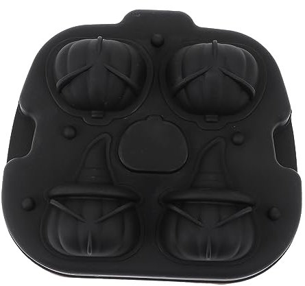 Cabilock 1Pc Pumpkin Ice Maker Mold Halloween Pumpkin Shaped Ice Cube Tray for Pudding Black Easy Release Dishwasher Safe for Home Bakery Use
