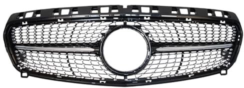 SRKATI Griglia Radiatore Adatto per Mercedes Classe A W176 A250 Pre-LCI 12-15 Griglia Anteriore AMG Diamond Nero Lucido