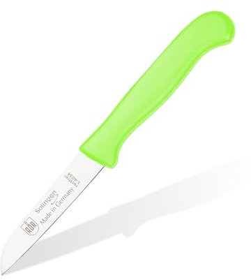 RÖR® Küchenmesser Gerade Klinge Neon-Grün - Extra Scharf, Rostfreier Kunststoffgriff, Perfekt für Obst und Gemüse - für Köche - Kleines Küchenmesser Universalmesser Messer Solingen - Made in Germany