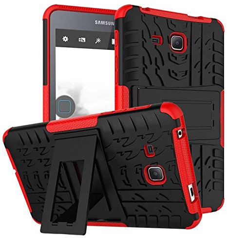 XITODA Samsung Galaxy Tab A6 7 Tablet Case, Hybrid Armor Cover Tough Protective Skin Hard Kickstand Tablet Case for Samsung Galaxy Tab A 7.0 Inch SM-T280/T285 Tablet-PC - Red