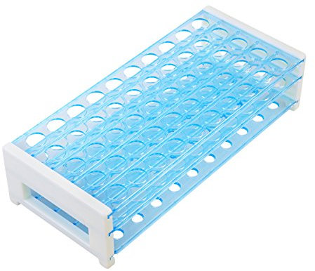 UKCOCO Kunststoff Reagenzglasgestell Reagenzglashalter, 3 Schichten 50 Löcher Labor-Reagenzglas Stander, Passt für weniger als 15 mm-Durchmesser