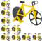 Relaxdays 10x Tagliapizza Bicicletta, Rotella per Pizza a Forma di Bici, Cutter da Cucina in Acciaio Inox, Tagliapasta, Giallo