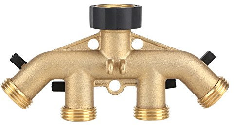 Zunate 4-Wege-Gartenschlauch zu Schlauchverbinder,4 Wege Verteiler 3/4 Zoll mit Absperrhähnen für 4 Zulaufschläuche,Fit für Standard 3/4 Durchmesser Verbindung.(1)