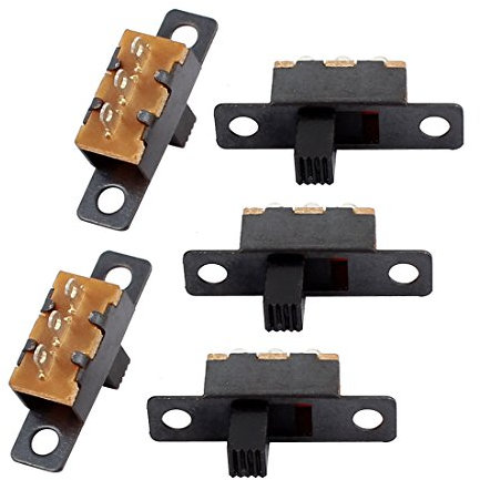 sourcing map 5pcs 2 Position On/Off SPDT 3 Borne PCB Panneau interrupteur glissière vertical