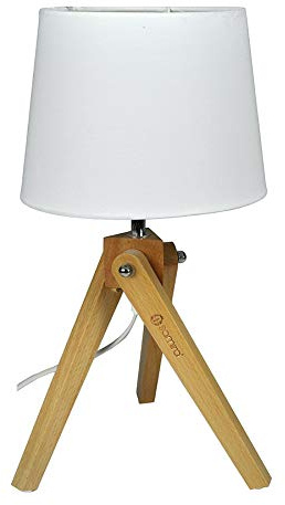 SAMIRA Lampada da Tavolo con treppiede in Legno, Abat Jour MOD. Aisha