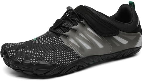 SAGUARO Barfußschuhe Damen Fitnessschuhe Herren Barfussschuhe Schnell Trocknend Traillaufschuhe rutschfest Unisex Aquaschuhe Atmungsaktiv Leicht Sommer Outdoor Wasserschuhe Dunkelschwarz 36 EU
