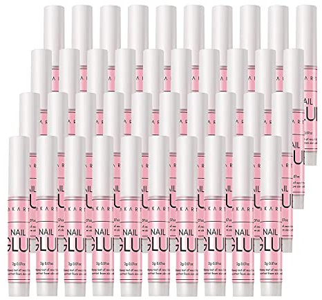 Makartt Colle faux Ongles, 40pcs Extra Forte Qualité Professionnelle, Adhésion Séchage instantané, pour Ongles cassés