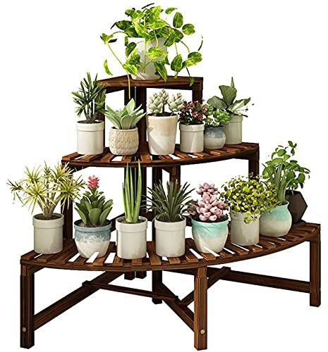 CHLDDHC Flower Staircase Corner Flower Shelf Multi-layer Indoor And Outdoor Decoration Balcony Solid Wood Shelves Living Room Potted Plant Shelf Household