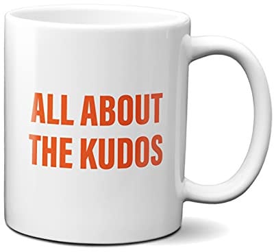 EllieBeanPrints It's All About The Kudos Mug - Funny Gifts for Cyclist and Runner. Cycling, Running, White