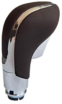 SISS Schaltknaufkopf Automatikgetriebe für Insignia, Astra J, Meriva B, Zafira C, Schaltknauf PU Leder mit Chrom Shifter Hebel Braun (Glattleder)