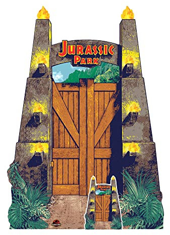 Star Cutouts SC4079 Jurassic Park Eingangsschild Dinosaurier Pappaufsteller - Ideal für Jurassic Park Themenpartys, Geburtstage, Fans & Events