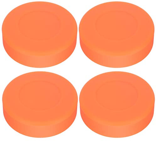 VANZACK Eishockey Pucks, Inline Hockey Puck Street Hockey Puck Spiel Trainings Pucks Gummi-Trainingspucks für Erwachsene und Kinder 4 Stück, Orange