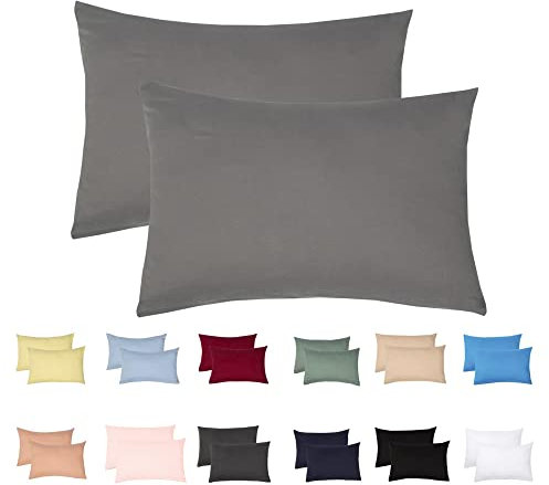 Livessa 2er Set Kissenbezug 50x70 aus%100 Baumwolle Jersey Stoff, Kissenbezüge, 50x70 mit Reißverschluss, Kopfkissenbezug 50x70 cm, Kissenhülle, atmungsaktiv, Oeko-Tex Zertifiziert, Pillow Cover