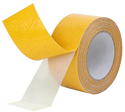 XZRDINGJIE Ruban Adhésif en Tissu Double face, Ruban en Maille de Fibre de Verre Multi-usages Ruban de Montage Double Face Super Adhésif Très Résistant, Haute Viscosité, Sans Résidu 5 cm x 20 m
