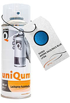 uniQum Autolack Spraydose fürs Auto für SKODA MODRA RACE/RACE BLUE LF5W Autolack Reparatur 400 ml