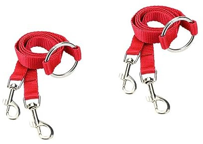POPETPOP 2stücke Doppelleine Für Hunde Verstellbare Nylon-hundeleine Für Hunde Robust Und Langlebig Für Kleine Haustiere Rot Zwillingsleine Für Stressfreies Gassi Gehen