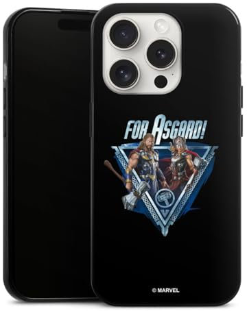 Slim Case extra dünn kompatibel mit Apple iPhone 15 Pro Silikon Handyhülle schwarz Hülle Marvel Thor Offizielles Lizenzprodukt