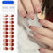 MrCuvaryas 20PCS UV Gel Nagelfolie, Nagelsticker - Fingernägel zum aufkleben, Gel-Nagelaufkleber Nagelfolie Härtend mit Nagelfeile ＆ Stick für Frauen Nageldekoration, Rote Manicure (Red French)