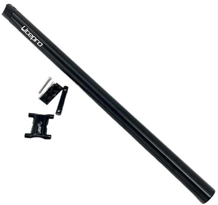 wanhaoaony SattelstüTze Gefedert Litepro for Birdy 34,9 mm 600 mm Sattelstütze Aluminiumlegierung Sattelstütze Faltrad Sitzrohr Schwarz Silber SattelstüTze (Color : Black)