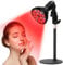 Cozion Rotlichtlampe mit Sockel,18 LEDs 660nm&850nm Infrarotlampe mit Sockel, 54W Rote LED-LichtlampeEinstellbarem 360°Winkel Schwanenhals Rotlichtlampe, geschenke für männer frauen geburtstag