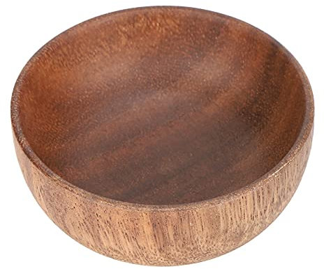 Small Round Wooden Bowl, Multi Function Japanese Dipping Tableware Bowl Tableware Soup Salad Cup for Kitchen Restaurant Hotel