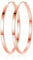 Kamise Hoop Earrings for Women, 925 Sterling Silver Round Pierced Earring, Hypoallergenic Big Circle 40mm Diameter Earrings, Rose Gold Large Cartilage Hoop Earrings, Lightweight Earrings with Gift Box