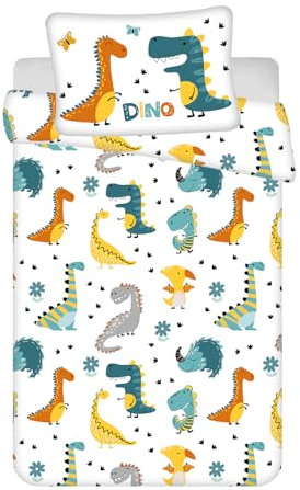 Jerry Fabrics Dino World Baby Bettwäsche-Set 100 x 135 cm