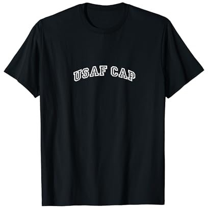 Usaf Cap Minimalist Vintage Inspired Retro Varsity Style T-Shirt