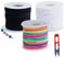 Lot de 3 rouleaux de fil élastique pour bracelets - 1 mm x 100 m - Fil élastique avec ciseaux - Cordon en nylon arc-en-ciel - Pour bricolage, artisanat, fabrication de bijoux, travaux manuels