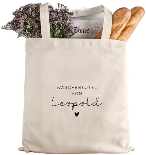kleinebuchstaben Wechselkleidung-Beutel für die Kita mit Namen - Wechselwäsche-Tasche - Stoffbeutel - Personalisiert mit Namen - Tragetasche - Henkeltasche (Wäschebeutel von)
