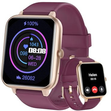 HUAKUA Smartwatch für Damen und Herren mit Telefonfunktion,1.85 Zoll HD-Touch Screen Fitnessuhr mit SpO2-Überwachung Pulsuhr Schlafmonitor Schrittzähler Uhr Multi Trainingsmodi für Android iOS