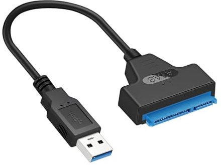 LEIBOCHAO Cable SATA a USB, Adaptador de USB a Disco Duro SATA III Compatible con Discos Duros Externos e Internos, Windows, Mac OS, Adaptador SSD/HDD de 2,5 Pulgadas