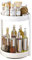 JOUING Drehteller Organizer Gewürzregal Drehbar 2 Etagen Metall Lazy Susan für Schrank Drehbares Gewürzregal für Küche Organizer für Kosmetik, Badezimmer (Weiß)