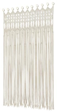 Tenda macramè, 120 x 195 cm, grande tessuto fatto a mano, per finestre, guardaroba, apertura della porta, sfondo lungo, decorazione per soggiorno, cameretta dei bambini, avorio