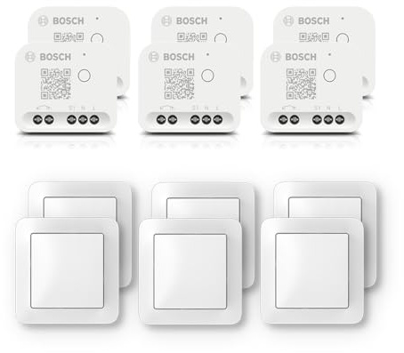 Bosch Smart Home Relais Schalter-Set inklusive Wandschalter, 6x Relais, 6x Wandschalter
