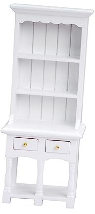 Puppenhaus Bücherregal für kinderspielzeug spielzeuge Dollhouse playmobile kinderknallzeug Miniatur-Schrankmodell Miniatur-Bücherregalmodell Holz Weiß TOYANDONA