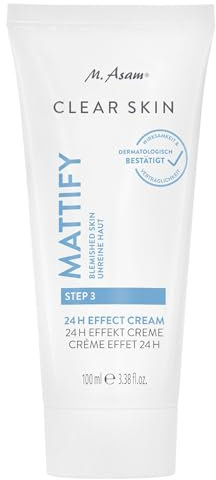 M. Asam Clear Skin 24h Effect Cream (100ml) – Anti-Pickel Creme Für Gesichtspflege, Skincare Mit Mattierendem Effekt, Creme Gegen Pickel, Vegan
