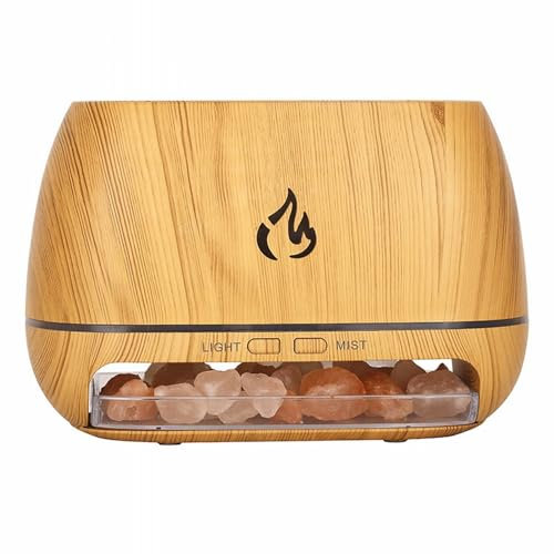 Luftbefeuchter Wohnzimmer Coozy Land Coozy Home Rock Duftdiffusor, Rock-Lampe für Home Deco Yoga, handgeschnitzter Sockel aus echtem Holz Duftwachs Lampe Elektrisch (Yellow, One Size)