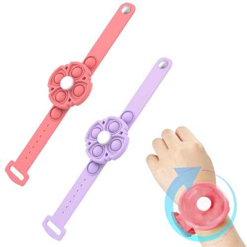 Pop Armband, 2 Stück Pop Bubble Fidget Armband, Mitgebsel Kindergeburtstag, Geburtstagsmitbringsel Kinder, Wristband Fidget Dekompression Spielzeug Set, Fidget Toy Armband für Kinder