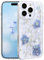 Efitoo for iPhone 16 Pro Case Clear Glitter with Flowers Design Real Dried Pressed Flower/Floral Sparkle Cute Soft Slim Aesthetic Shockproof Protective Girly Women Girls Phone Cover (Blue)