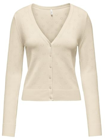 ONLY Damen Strickjacke leichte Damenjacke Cardigan mit Herz-Muster ONLMeddi Heart