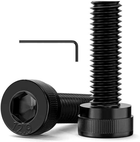 120Pcs M3 Bolts, M3 x 10mm Hex Socket Head Cap Screws Bolts | 12.9 Grade Alloy Steel, Black Oxide Finish, Allen Socket Drive, Full Threads, with Hex Spanner